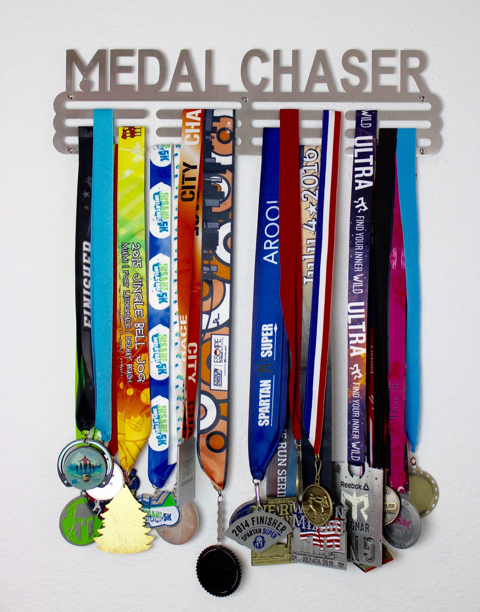 48 medaglie United Medals Never Give UP Sport Porta Medaglie Blanco Medal Hanger Display Steel Medal Holder | 